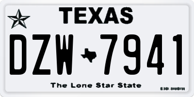 TX license plate DZW7941