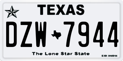 TX license plate DZW7944