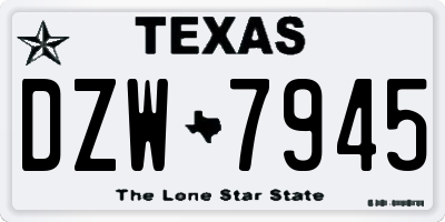 TX license plate DZW7945