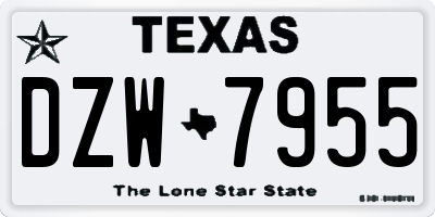 TX license plate DZW7955