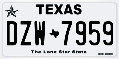 TX license plate DZW7959