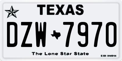 TX license plate DZW7970