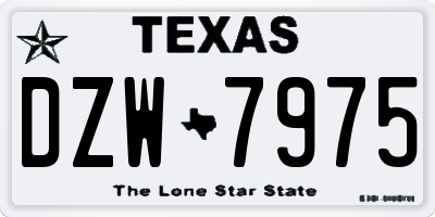 TX license plate DZW7975