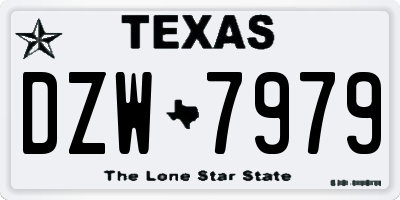 TX license plate DZW7979
