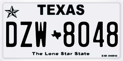 TX license plate DZW8048