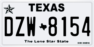 TX license plate DZW8154