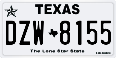 TX license plate DZW8155