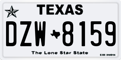TX license plate DZW8159