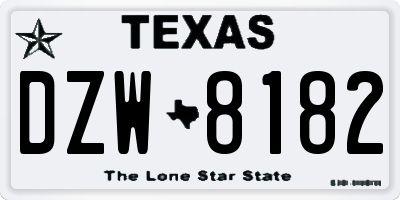 TX license plate DZW8182