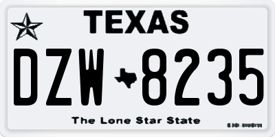 TX license plate DZW8235