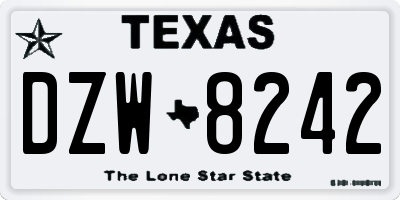 TX license plate DZW8242