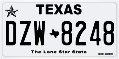 TX license plate DZW8248