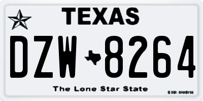 TX license plate DZW8264