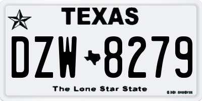 TX license plate DZW8279
