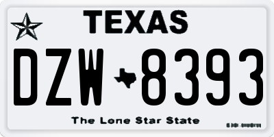 TX license plate DZW8393