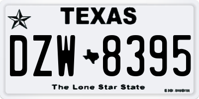TX license plate DZW8395