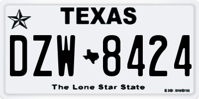 TX license plate DZW8424