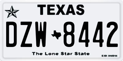 TX license plate DZW8442