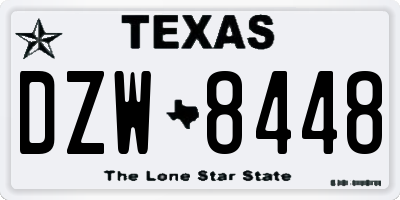 TX license plate DZW8448