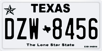 TX license plate DZW8456