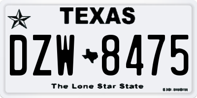 TX license plate DZW8475