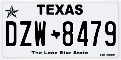 TX license plate DZW8479