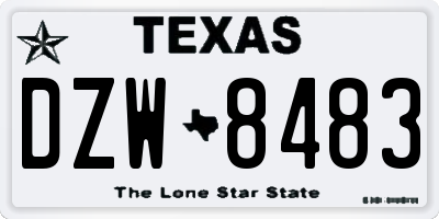 TX license plate DZW8483