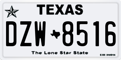 TX license plate DZW8516