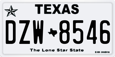 TX license plate DZW8546