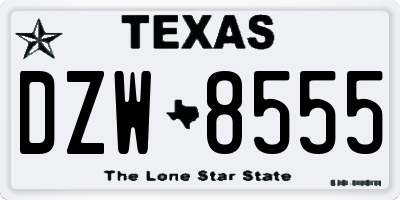 TX license plate DZW8555