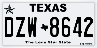 TX license plate DZW8642