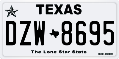 TX license plate DZW8695