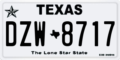 TX license plate DZW8717