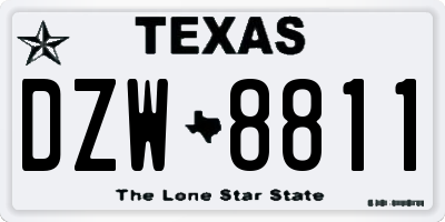 TX license plate DZW8811