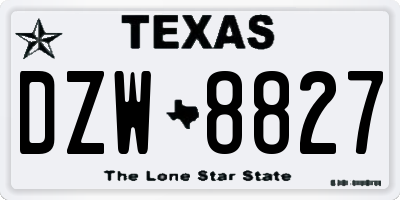 TX license plate DZW8827