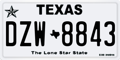 TX license plate DZW8843