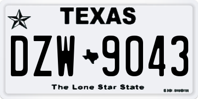 TX license plate DZW9043