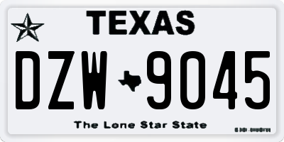 TX license plate DZW9045