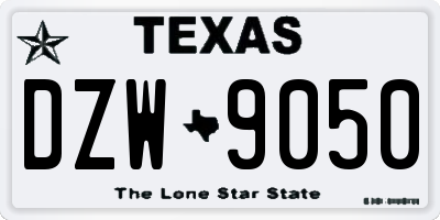 TX license plate DZW9050