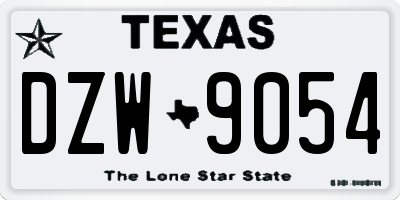 TX license plate DZW9054