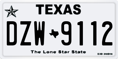 TX license plate DZW9112