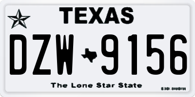 TX license plate DZW9156