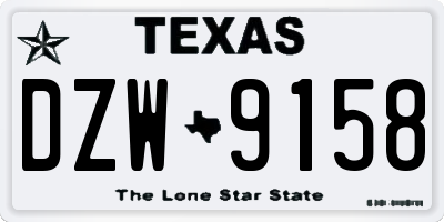 TX license plate DZW9158