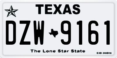 TX license plate DZW9161