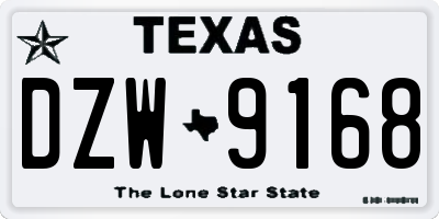 TX license plate DZW9168