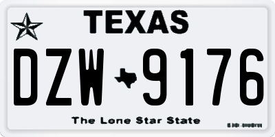TX license plate DZW9176