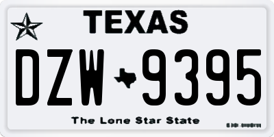 TX license plate DZW9395