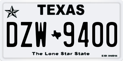 TX license plate DZW9400