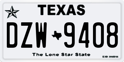 TX license plate DZW9408