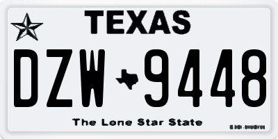 TX license plate DZW9448